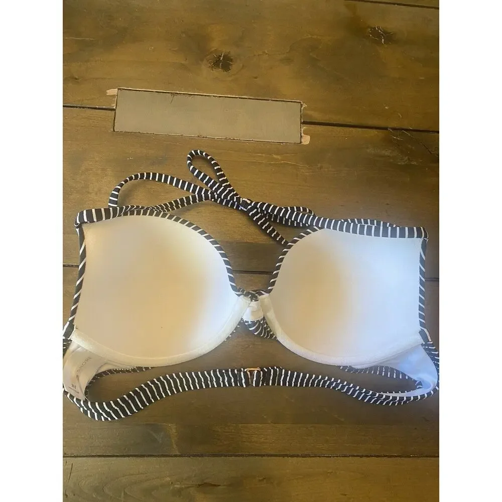Shade & Shore black‎ white twist front underwire cup support size 36B